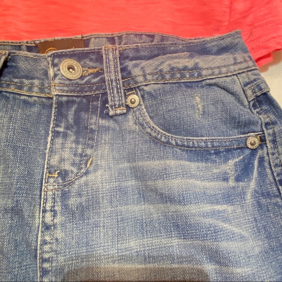 Aeropostale Distressed Raw Hem Denim Skirt - Picture 3 of 13
